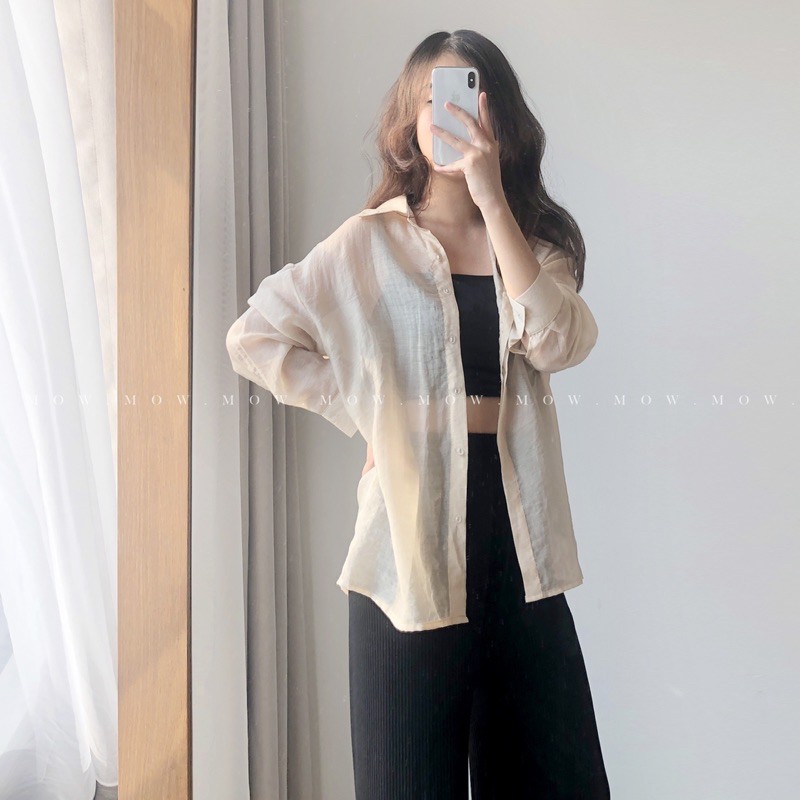 Sơmi lụa tơ basic (Basic Silk Shirt) made by Mow studio | BigBuy360 - bigbuy360.vn