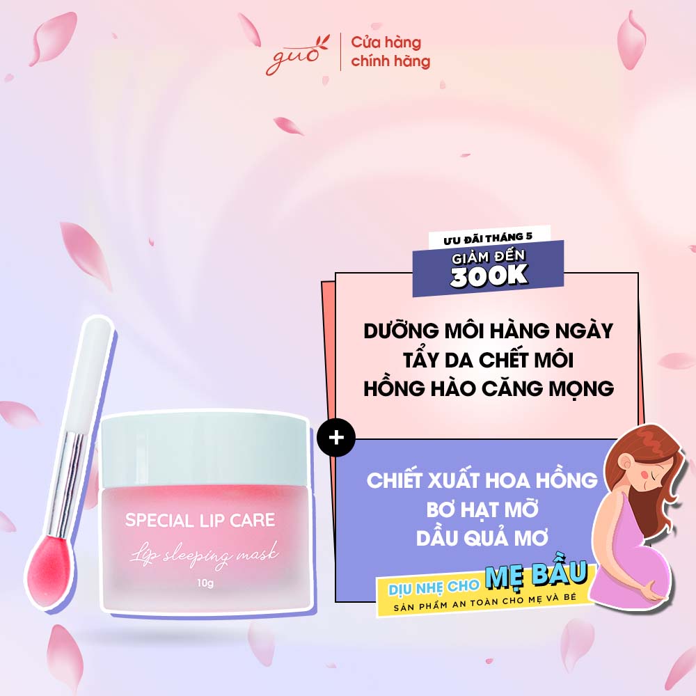 [Mã LTBAUAB9 giảm 7% đơn 99K] Mặt nạ ngủ môi cho bà bầu dưỡng hồng môi Special Lip Care GUO 10g