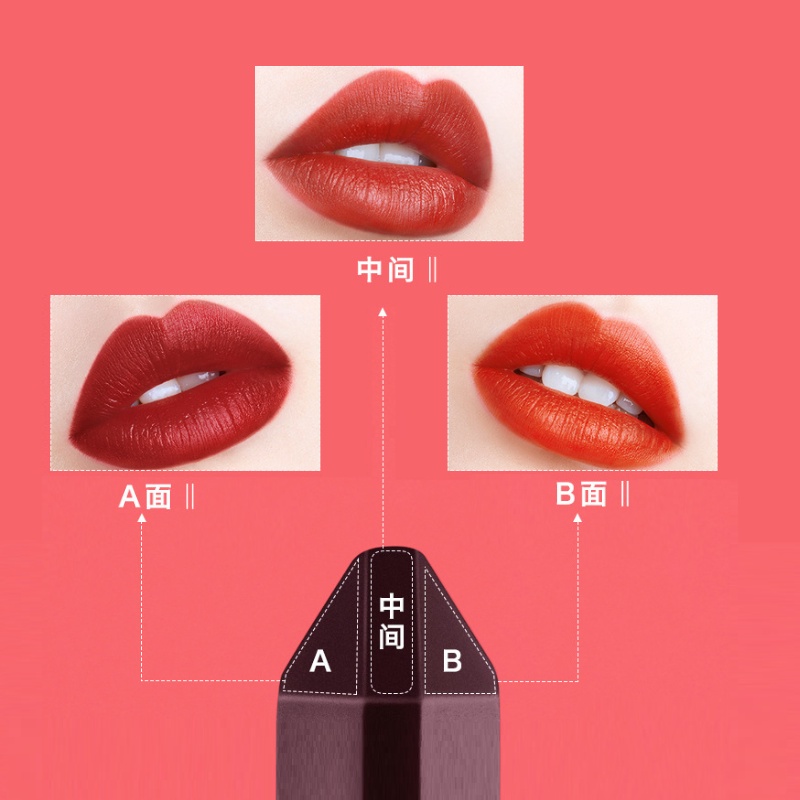 3 in 1 Lipstick Queen Scepter Matte Lipstick with Chain Moisturizing Long Lasting Nonstick Cup Fade Lipstick Makeup