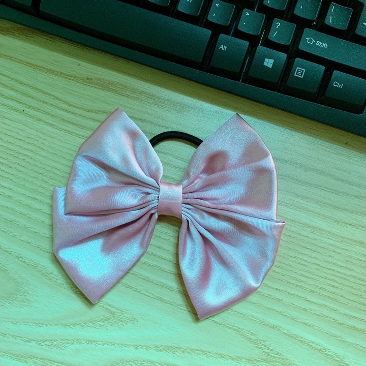 Dây Cột Tóc Nơ Vải Lụa Mềm Nhiều Màu