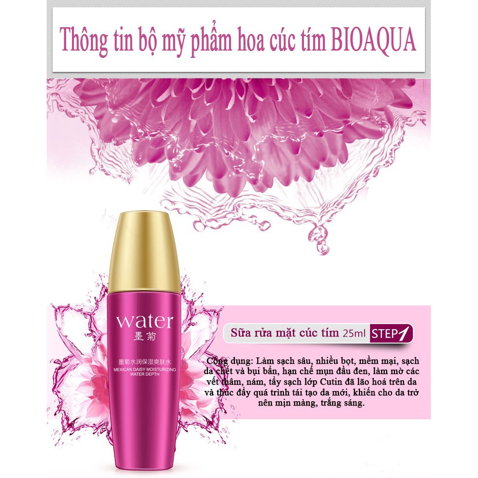 Bộ Mỹ Phẩm Chăm Sóc Da Hoa Cúc Tím Bioaqua 5 Món | BigBuy360 - bigbuy360.vn