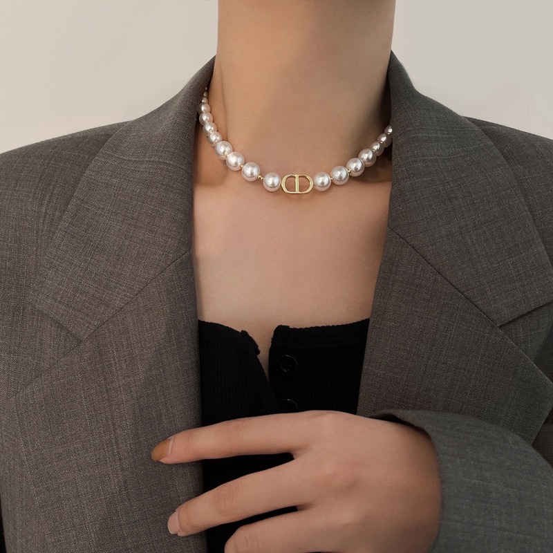 (Hàng cao cấp) Vòng cổ nữ DI OR dáng chocker phối ngọc trai J95