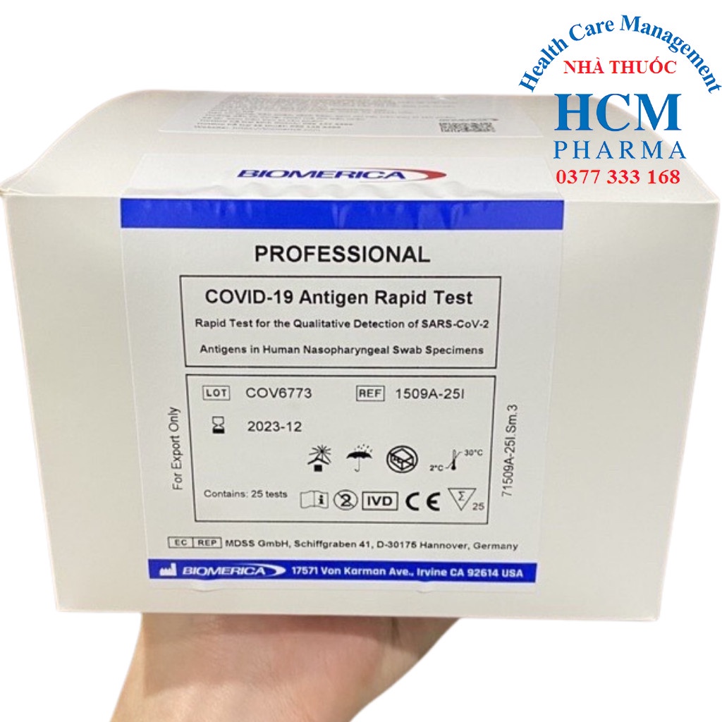 Biomerica COVID-19 Ag Test nhập khẩu Mỹ - 1 cái HCM41