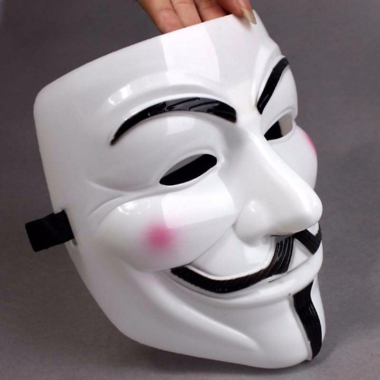 Đồ chơi Mặt nạ hacker - Anonymous Mặt Nạ hóa trang Halloween bằng nhựa màu trắng