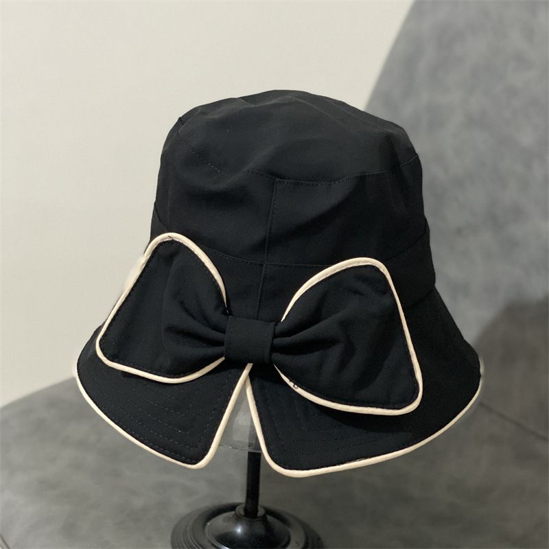 Nón  Vải Chống Nắng Đi Biển Nơ To Viền Chỉ