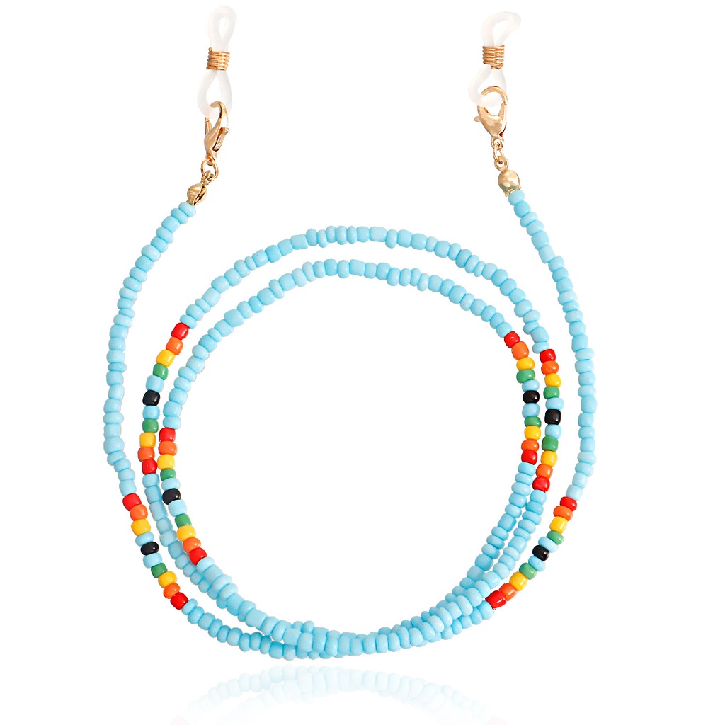 Dây Chuỗi Gắn Mắt Kính Đeo Cổ Xâu Hạt Nhiều Màu Chống Trượt Cho Nữ