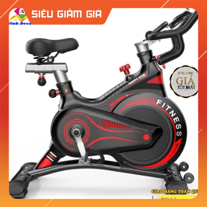{CAO CẤP} Xe Đạp Tập Thể Dục Tại Nhà, Có Đồng Hồ Đo Nhịp Tim, Có Bánh Đà Kháng Từ Chống Ồn .