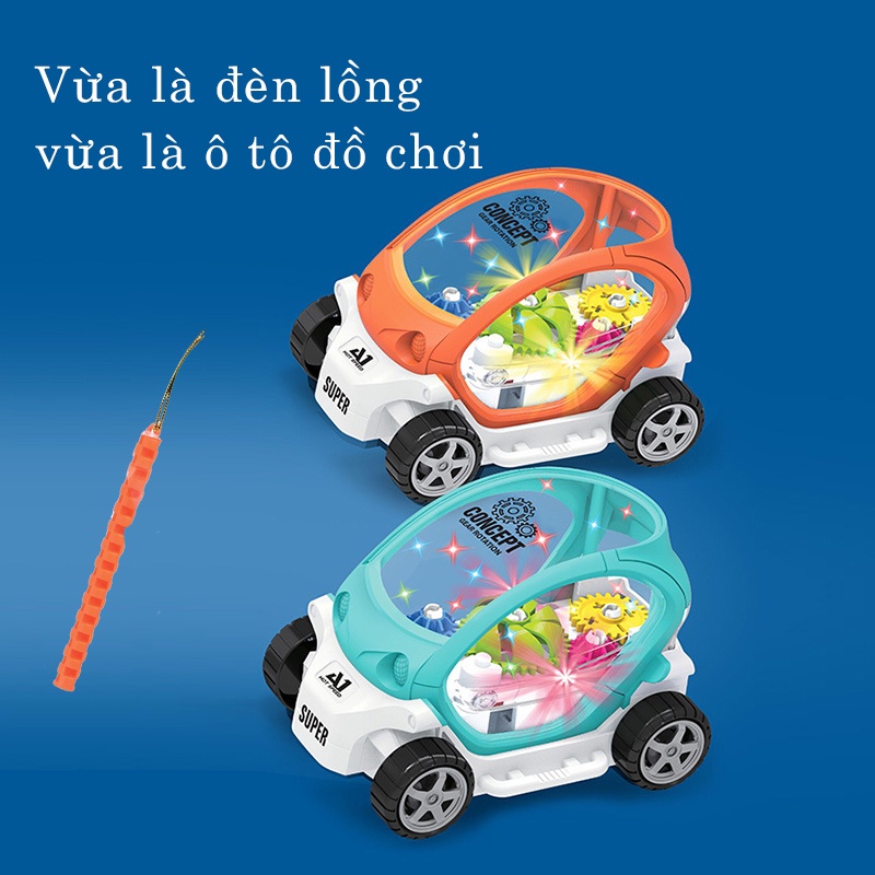 Đèn lồng trung thu xe ô tô oto cho bé có phát đèn và nhạc có bánh xe