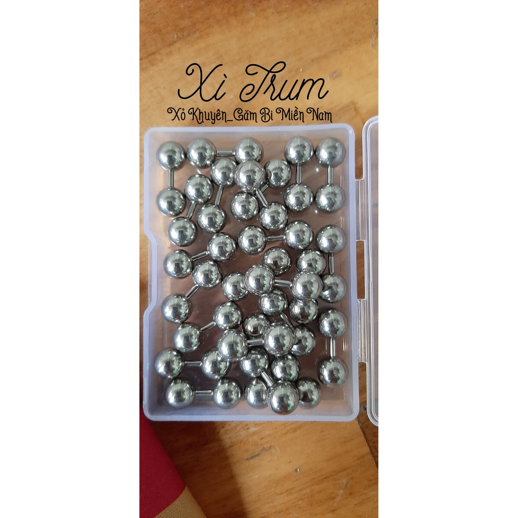Khuyên Chùy 2 Bi KIM LOẠI size 8mm/ khuyên 2 đầu bi CHO NAM
