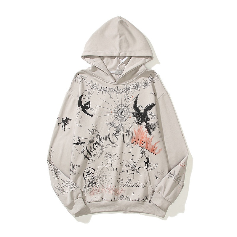 Hàng Bán Chạy Saint Áo Hoodie Cotton In Hình Thiên Thần Graffiti Plus Size Unisex