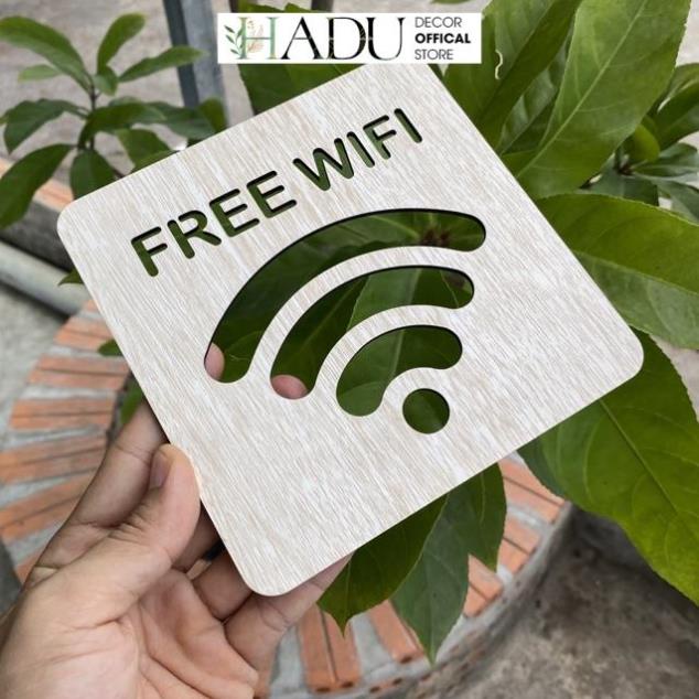 Bảng Gỗ Decor Free Wifi trang trí quán Cafe Homestay - HaduDecor