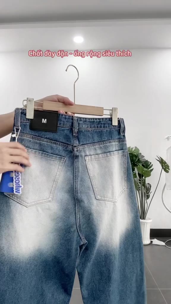 Quần Jean Ống Rộng Nam Nữ Unisex WASH Phủ Bạc Hàng Quảng Châu Cao Cấp | BigBuy360 - bigbuy360.vn