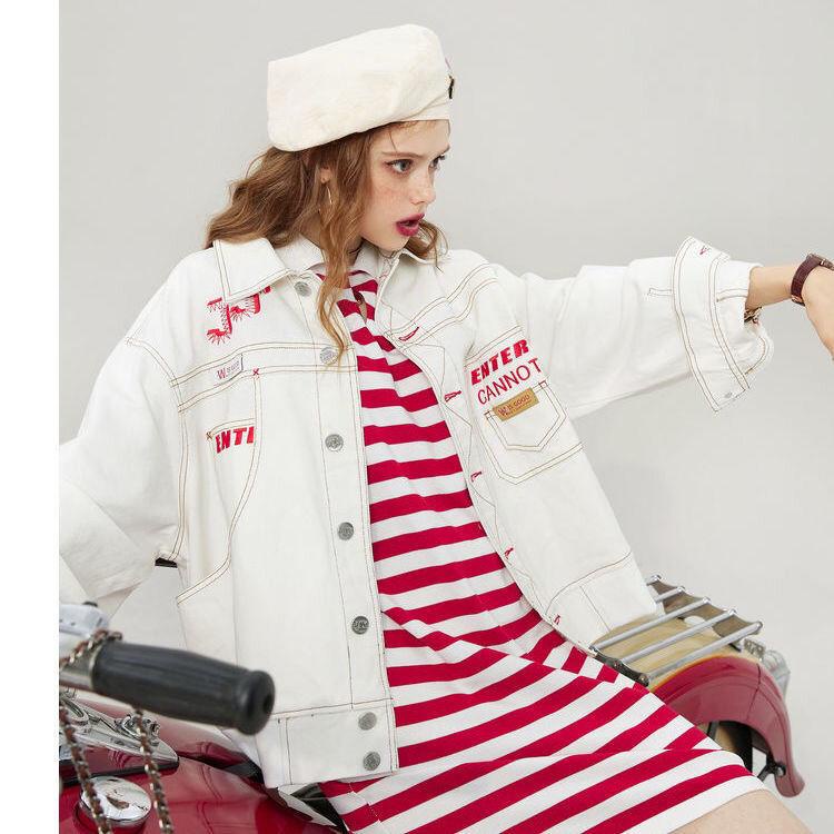 ✜Áo khoác Denim tay dài phong cách Hàn Quốc thời trang mùa thu dành cho nữ 2021 | BigBuy360 - bigbuy360.vn