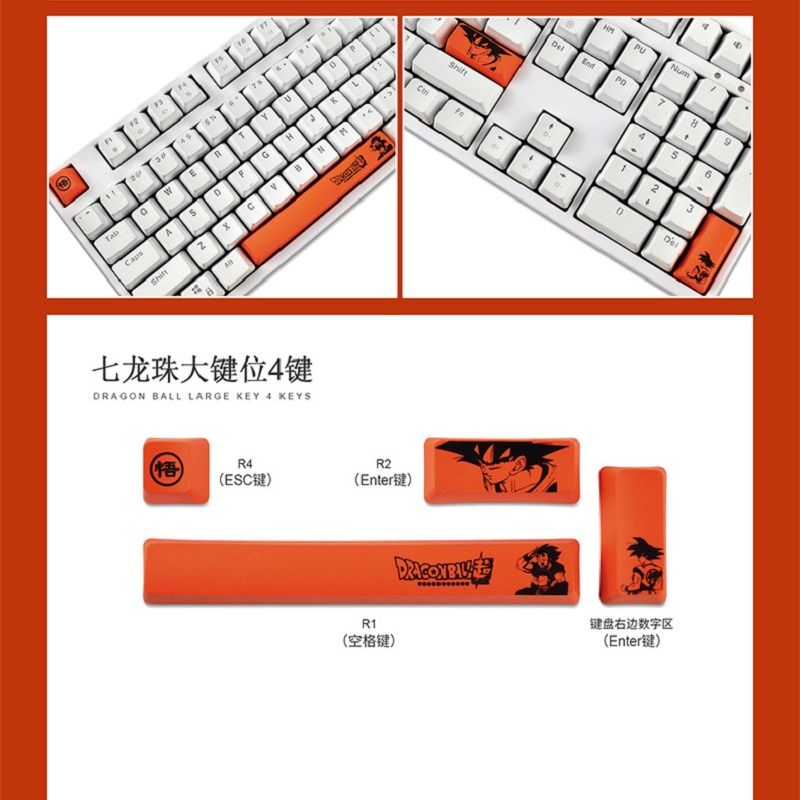 Doraemon Keycap nhựa PBT OEM cao cấp Dragon Ball Doremon One Piece Naruto nút phím lắp cho bàn phím cơ