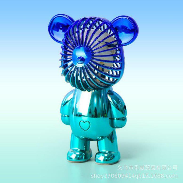 Quạt mini tích điện cầm tay hình gấu Bearbrick siêu dễ thương có cổng sạc USB