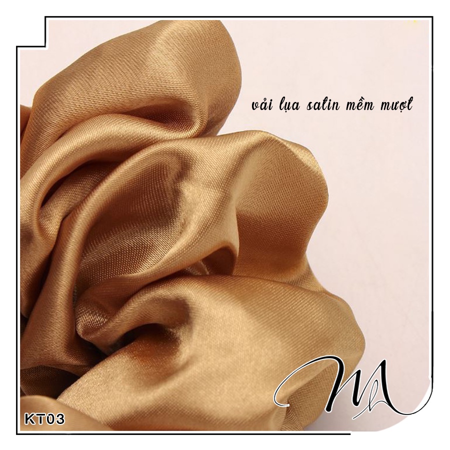Cột tóc scrunchies vải lụa satin bóng cao cấp size lớn 16cm phong cách Hàn Quốc - Măng's House CT06