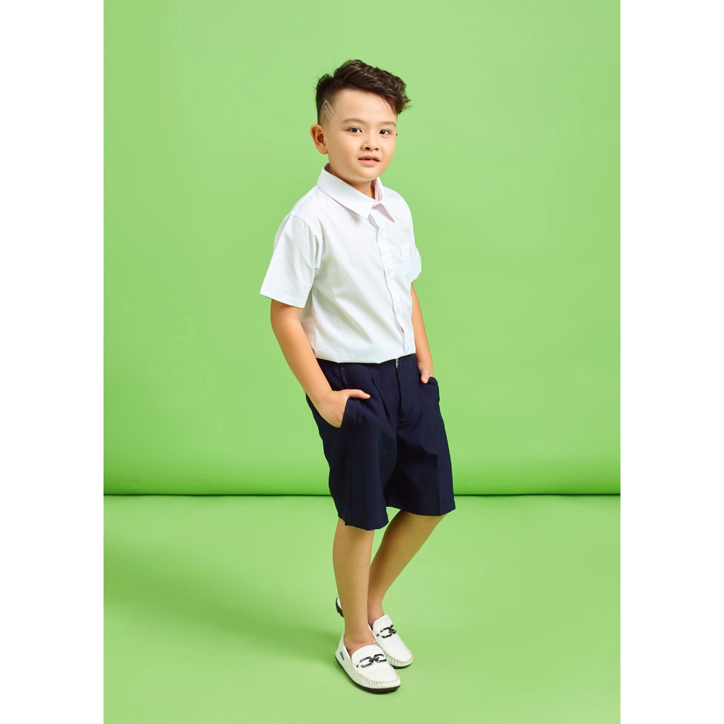 Quần ngắn xanh đen đồng phục học sinh nam cấp 1, cấp 2, cấp 3 Jadiny