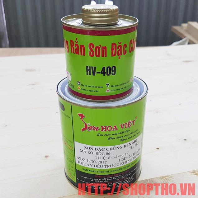 Sơn đặc chủng đen mờ, trắng bóng, bóng trong  Hoa Việt - SDC 06,  SDC03, BDC01