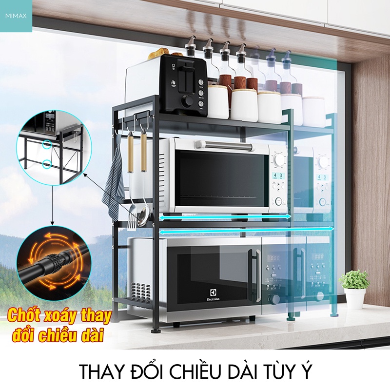 Kệ lò vi sóng lò nướng nhà bếp thay đổi kích thước 2 3 tầng thông minh đa năng MIMAX KVS-05