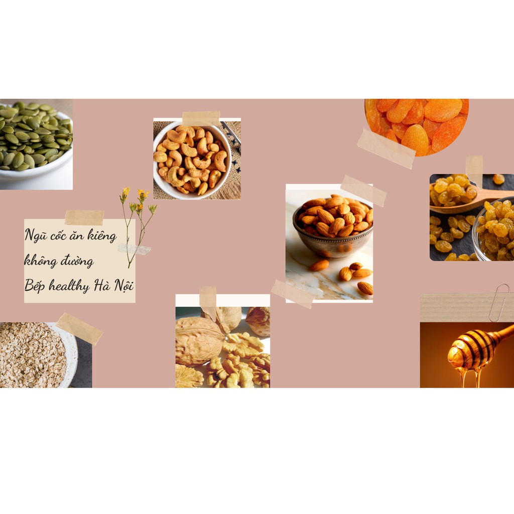 [Mã 156FMCGSALE hoàn 8% đơn 500K] Ngũ Cốc Ăn Kiêng Không Đường Granola 7 Loại Hạt - Bếp Healthy Hà Nội | BigBuy360 - bigbuy360.vn