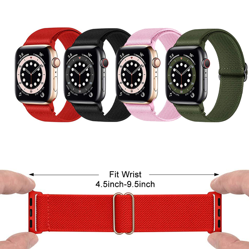 Dây Đồng Hồ Đeo Tay Solo Dây Bện Cho Đồng Hồ Thông Minh Apple Watch Iwatch Series 1 2 3 4 5 6 SE 38mm 40mm 42mm 44mm Series 7 41mm 45mm