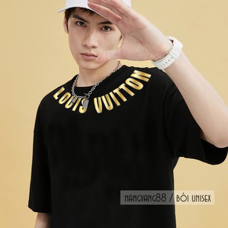 Áo Thun Tay Lỡ Thời Trang Nam_Nữ Chữ Vàng Kim Siêu Đẹp