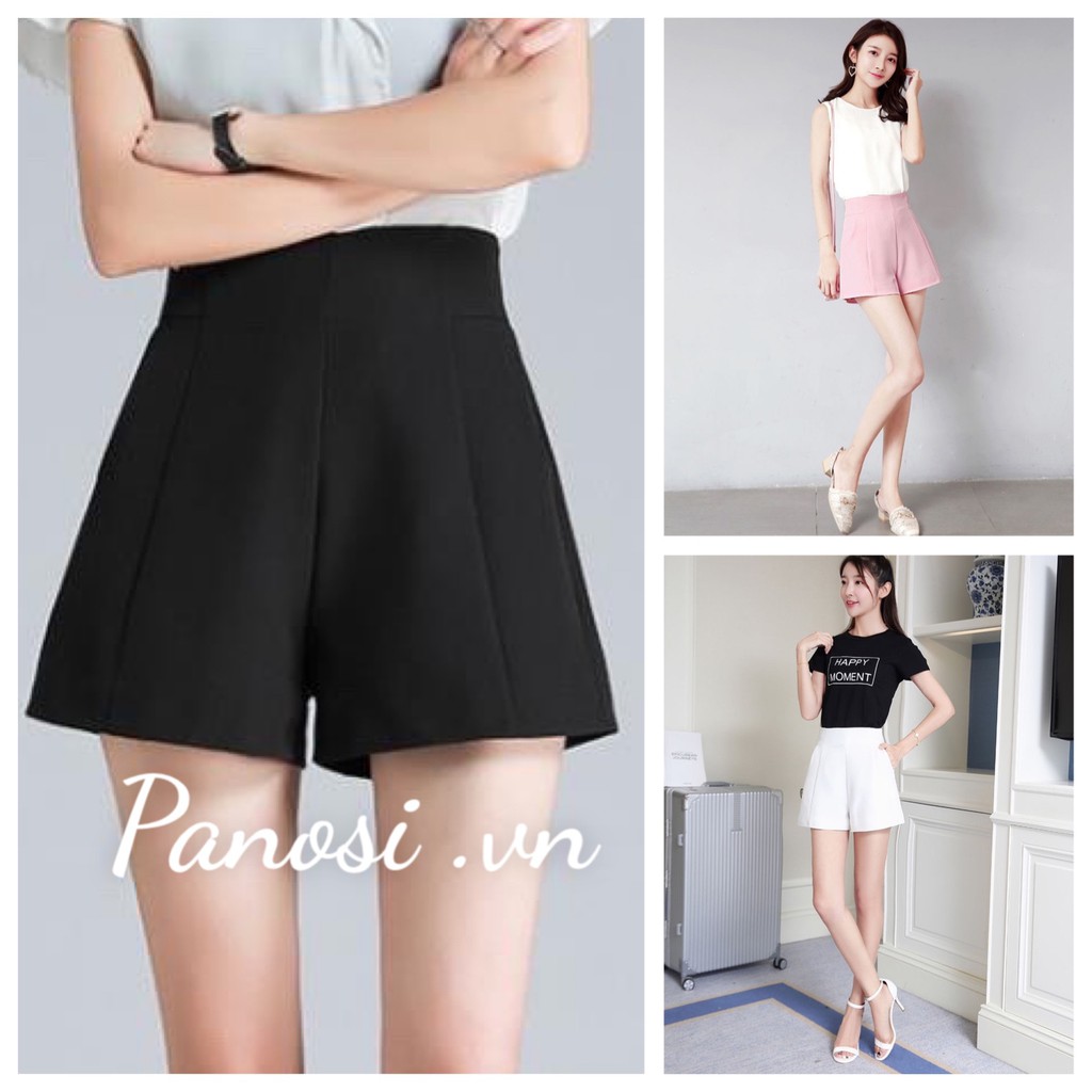 Quần short nữ đẹp cạp cao ống rộng, quần sooc nữ công sở đẹp -Mã Q323