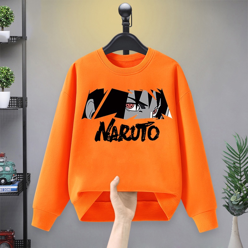 Áo Thun Nỉ Tay Dài Cổ Tròn In Hình Anime Thời Trang Cho Bé Trai