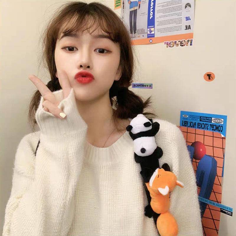 Ghim Cài Áo Hình Cáo/Gấu Trúc Nhỏ Dễ Thương Trang Trí Balo móc khóa