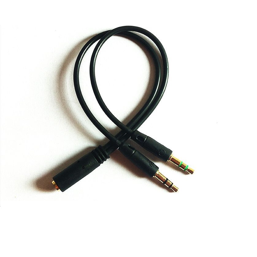 Cáp âm thanh tai nghe chữ Y chuyển đổi âm thanh từ 1 Jack sang 2 Jack tách Mic và Loa cho PC