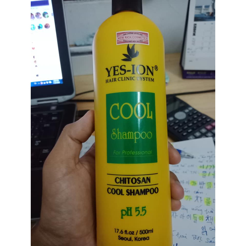 DẦU GỘI/XẢ YESION COOL SIÊU LẠNH GIẢM STRESS CHITOSAN COOL SHAMPOO 500ML