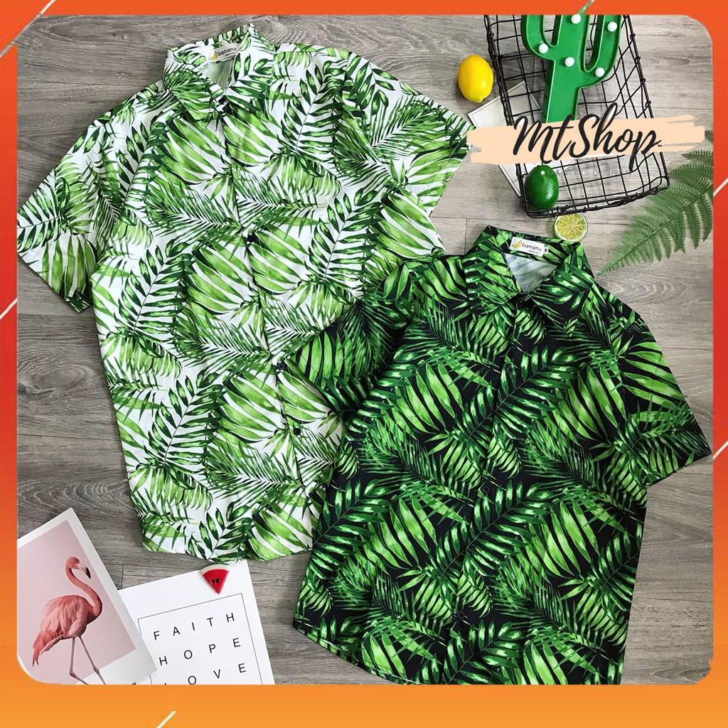 Áo Sơ Mi Đi Biển Nhóm Hoạ Tiết Có Bigsize★ Lá tre, Lá trúc