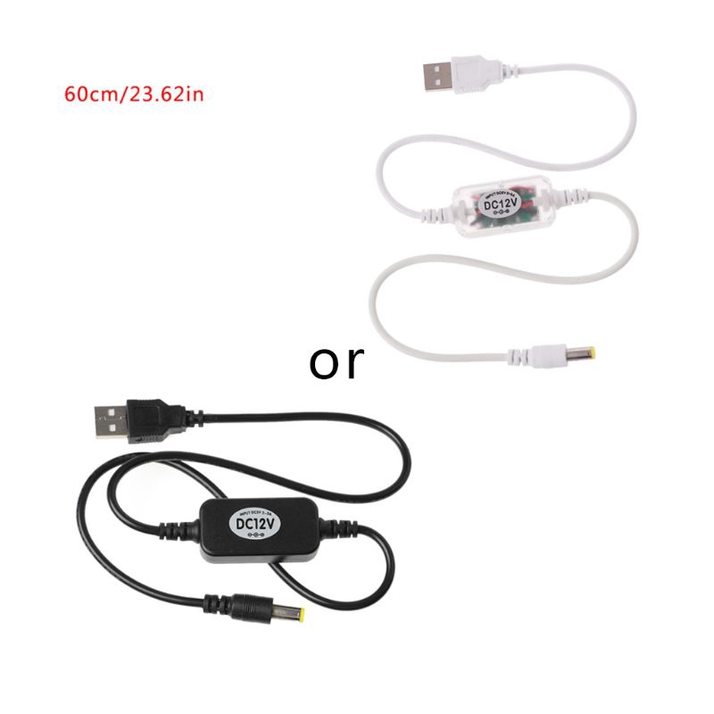 Dây Cáp Tăng Áp Usb 5v Sang Dc 12v 5.5x2.1mm Cho Dây Đèn Led