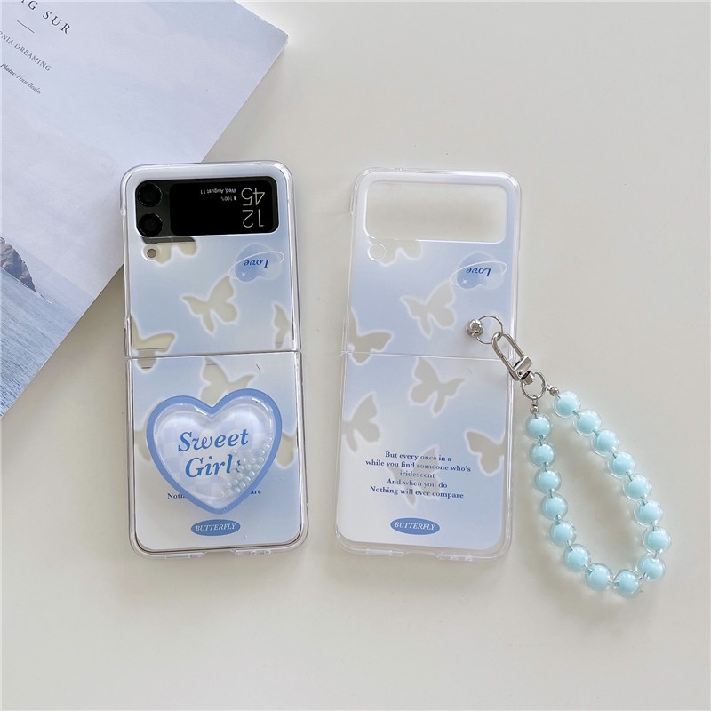 Ốp Điện Thoại Chống Sốc Hình Hoa Tulip Tím Dễ Thương Cho Samsung Galaxy Z Flip 4 Z Flip 3 5G