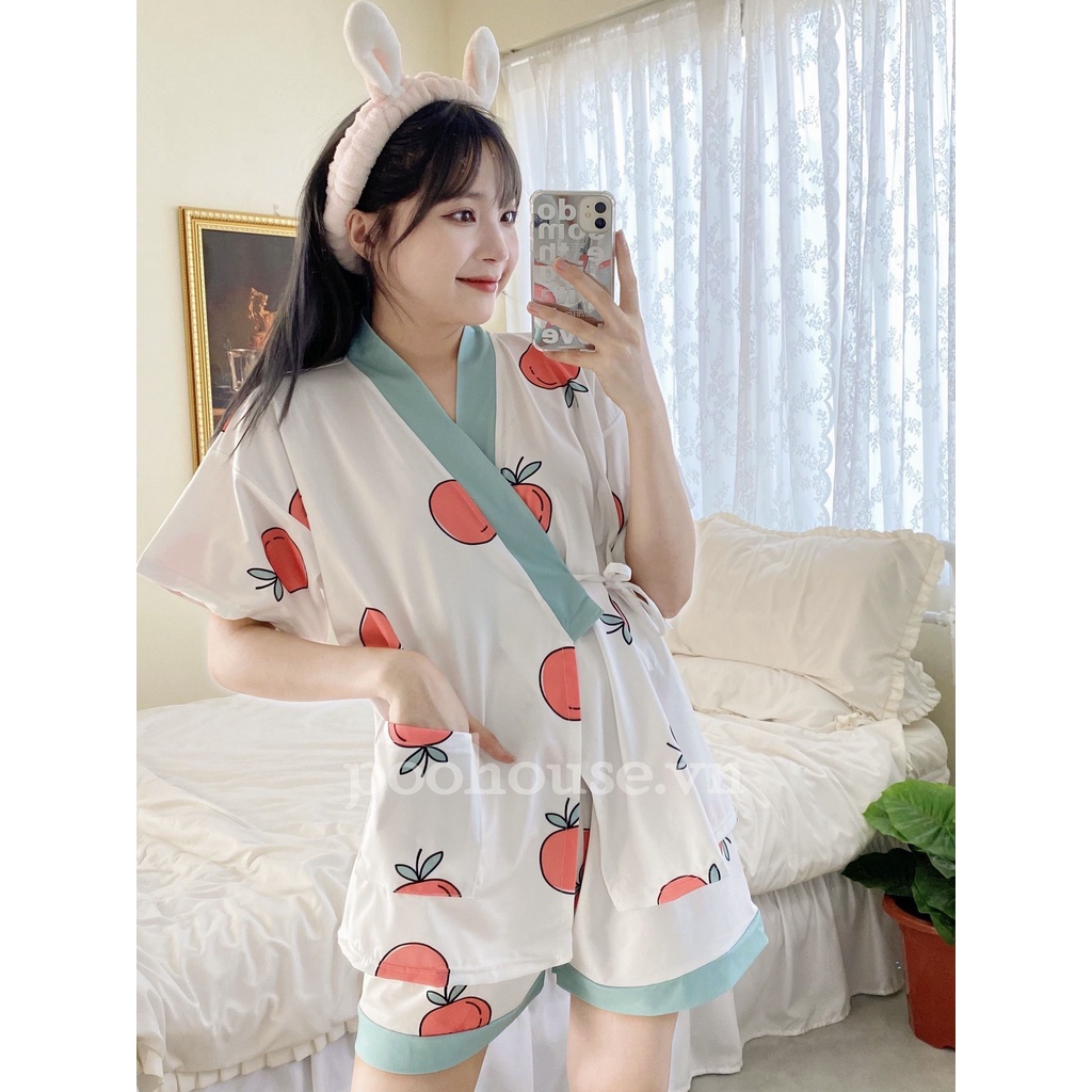[Nhiều mẫu] Bộ đồ mặc nhà Pijama kimono ngủ chất liệu cotton, thiết kế đồ ngủ kiểu Nhật bản - Poohouse Pyjama | BigBuy360 - bigbuy360.vn