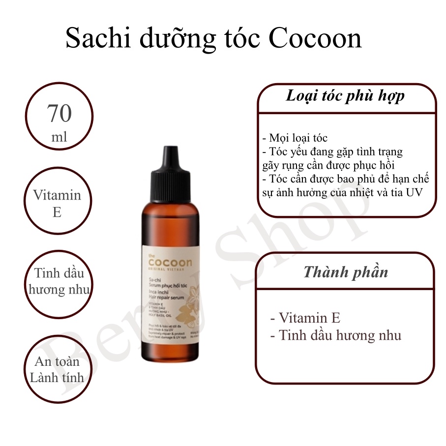 Serum dưỡng tóc Sachi Cocoon phục hồi tóc hư tổn, khô , xơ