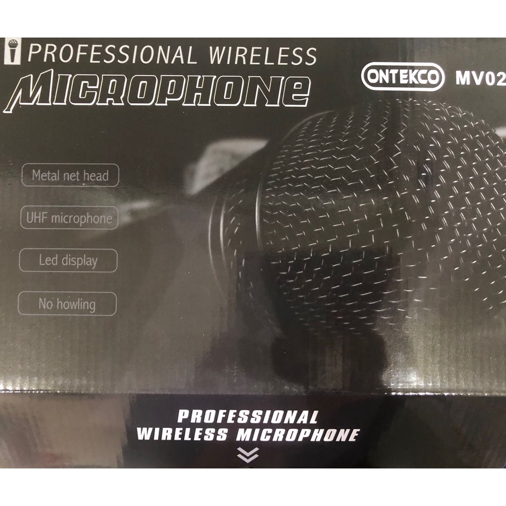 Bộ 2 Micro không dây ONTEKCO MV-02 Karaoke chuyên loa kéo, Amply - BH 12 Tháng