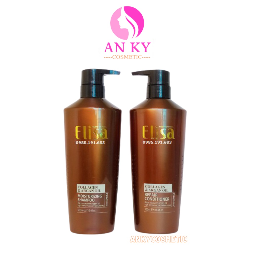 Dầu Gội Xả Elisa Argan Collagen Phục Hồi Và Giúp Tóc Mềm Mượt 500ml - 800ml