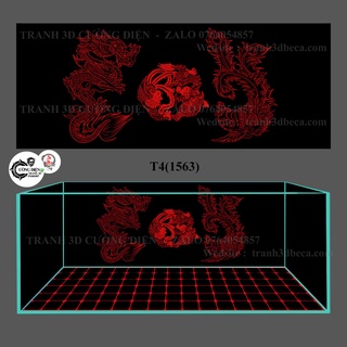 Tranh bộ 3d dán bể cá gồm tấm lưng và tấm đáy