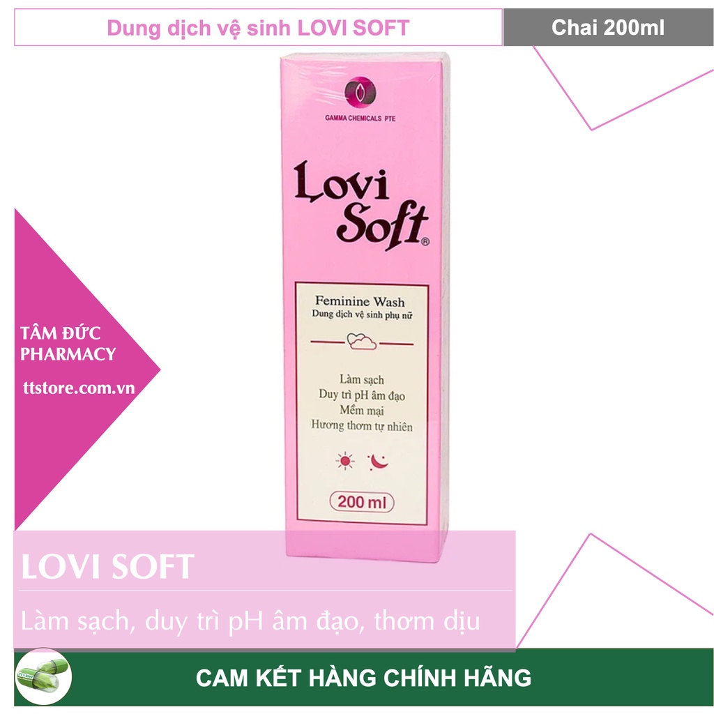 Dung Dịch Vệ Sinh Phụ Nữ LOVI SOFT 200ml Làm Sạch Vùng Kín [Dạ Hương, Saforelle, lovisoft]