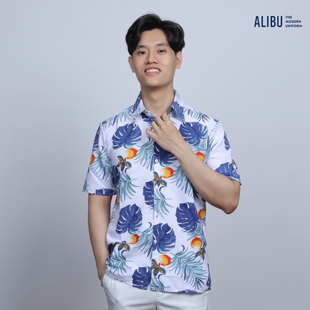 áo sơ mi đi biển nam hoa quả họa tiết hawaii vải thô cotton đẹp phong cách du lịch