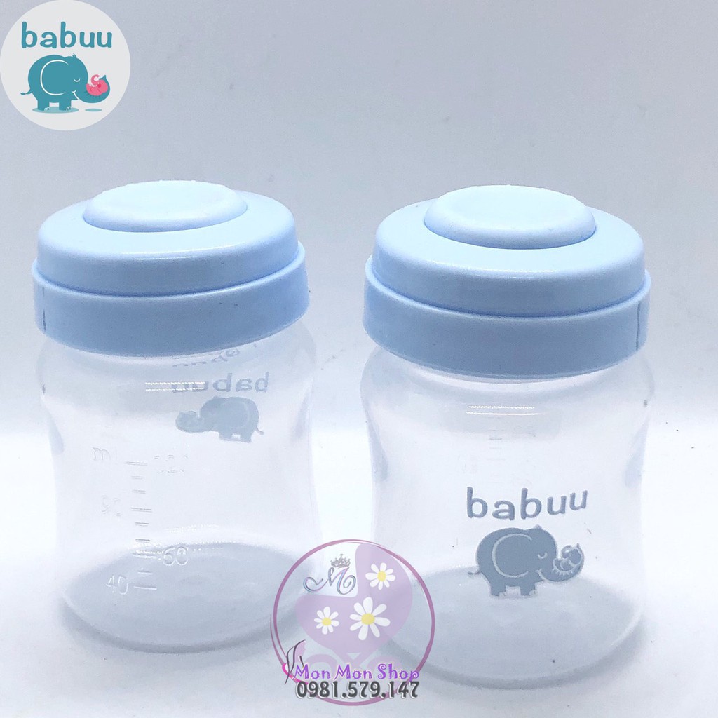 Bộ trữ sữa 3 bình cổ rộng Babuu Baby Nhật Bản 150ml (có tách lẻ)