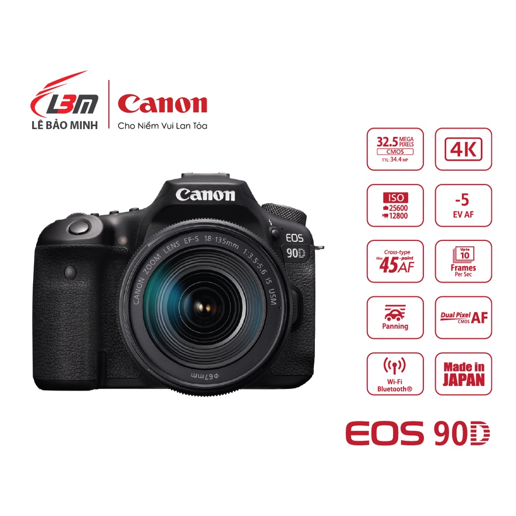 Máy ảnh Canon EOS 90D kit 18-55mm - hàng chính hãng Lê Bảo MInh
