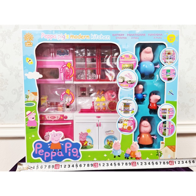 Ảnh thật  Bộ Bếp Mini Tủ &amp; Lò Nướng Kèm Gia Đình Heo Peppa