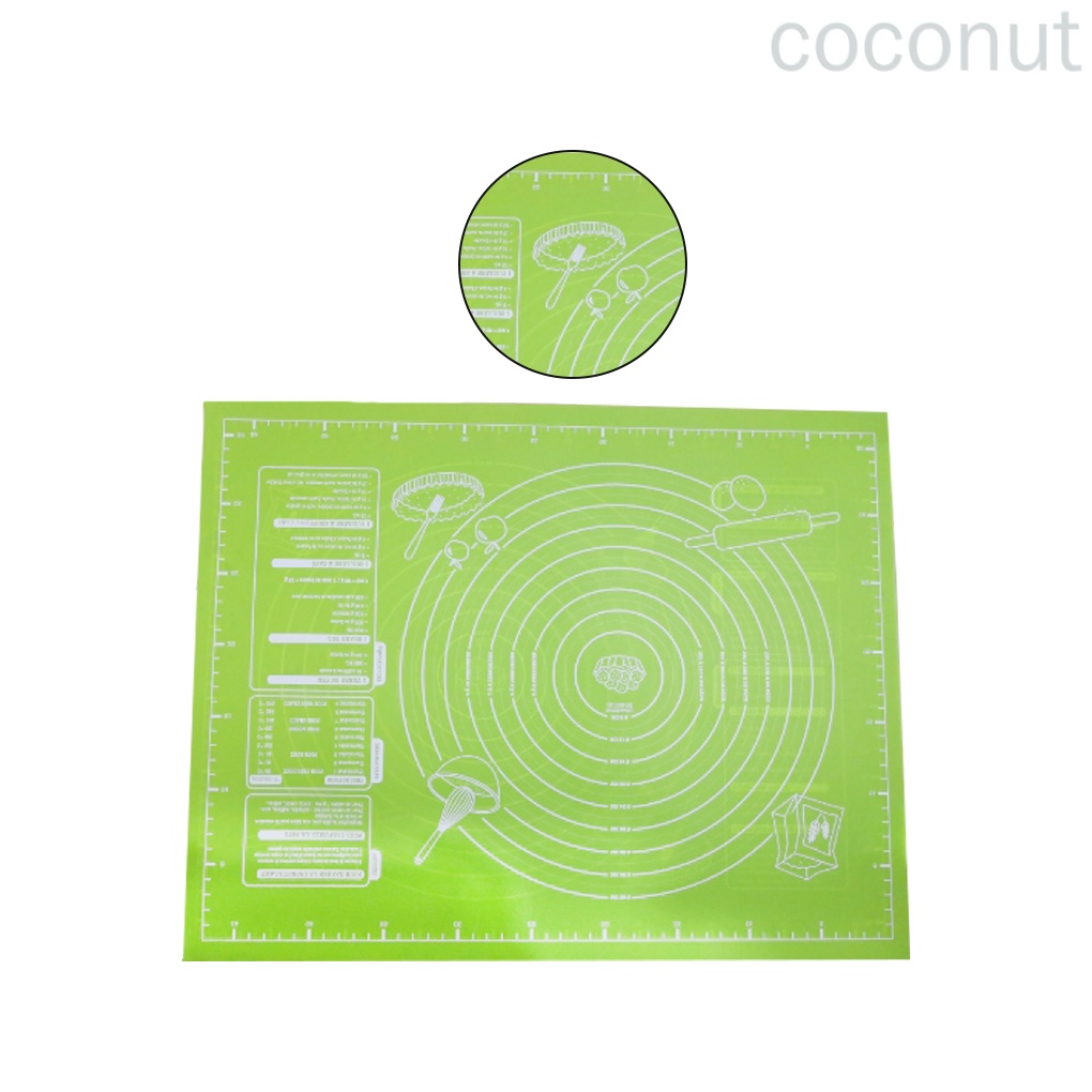 Thảm Nhào Bột Làm Bánh Bằng Silicon Chống Dính Kèm Thước Đo Tiện Dụng