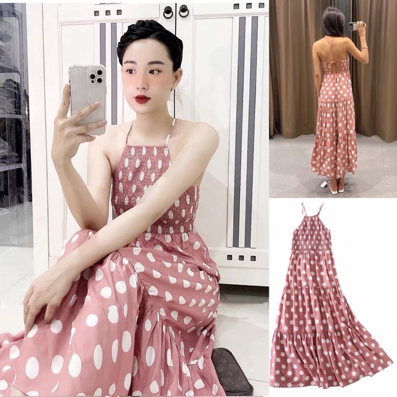 ORDER - VÁY YẾM CHẤM BI HỒNG Z,ARAAAA XUẤT XỊN