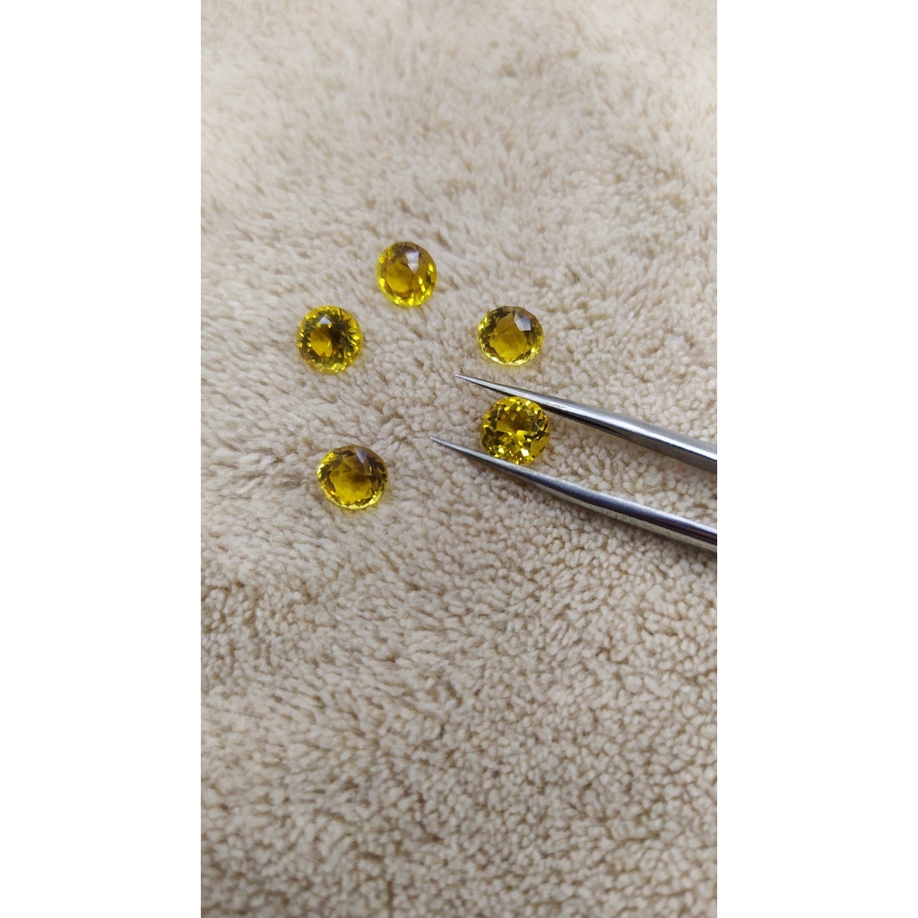 8291 - Đá citrine vàng cắt ly 6,5 mm