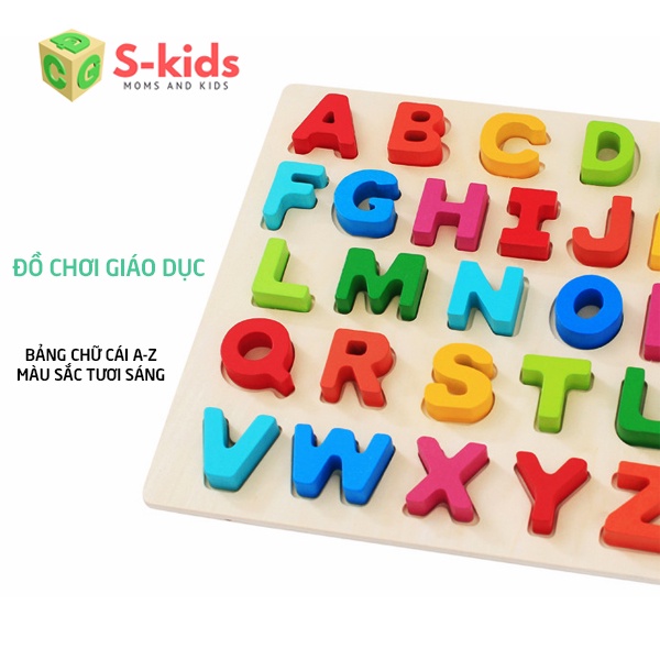 [Mã LIFETOYS1 giảm 30K đơn 99K] Đồ chơi gỗ S-kids, Bảng chữ cái gỗ nổi Tiếng Anh, Đồ Chơi Trẻ em thông minh