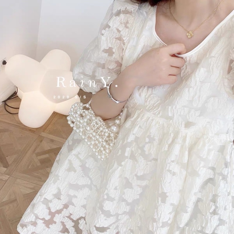 [Ảmh thật/Video]Đầm VOAN JISOOO SANG CHẢNH HOẠ TIẾT VOAN HOA CÔNG CHÚA | BigBuy360 - bigbuy360.vn