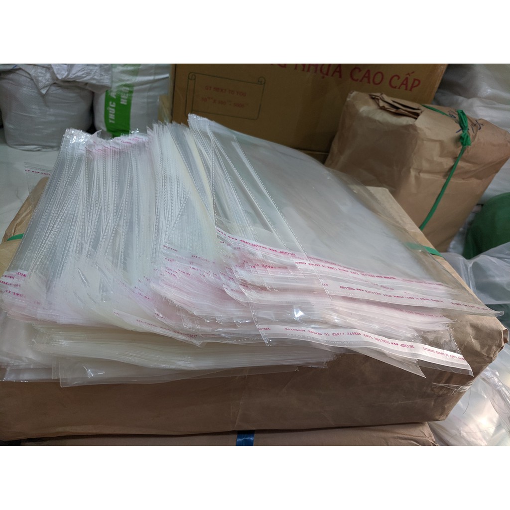 [1Kg] Túi bóng kiếng dán miệng, túi tự dính OPP [SIZE: 10--&gt;40] Đựng đồ thời trang, thực phẩm, phụ kiện...